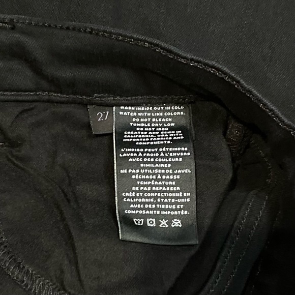 J Brand Ruby High Rise Black Denim Fringe Raw Hem Crop Fateful Women’s Size 27 - Picture 7 of 7